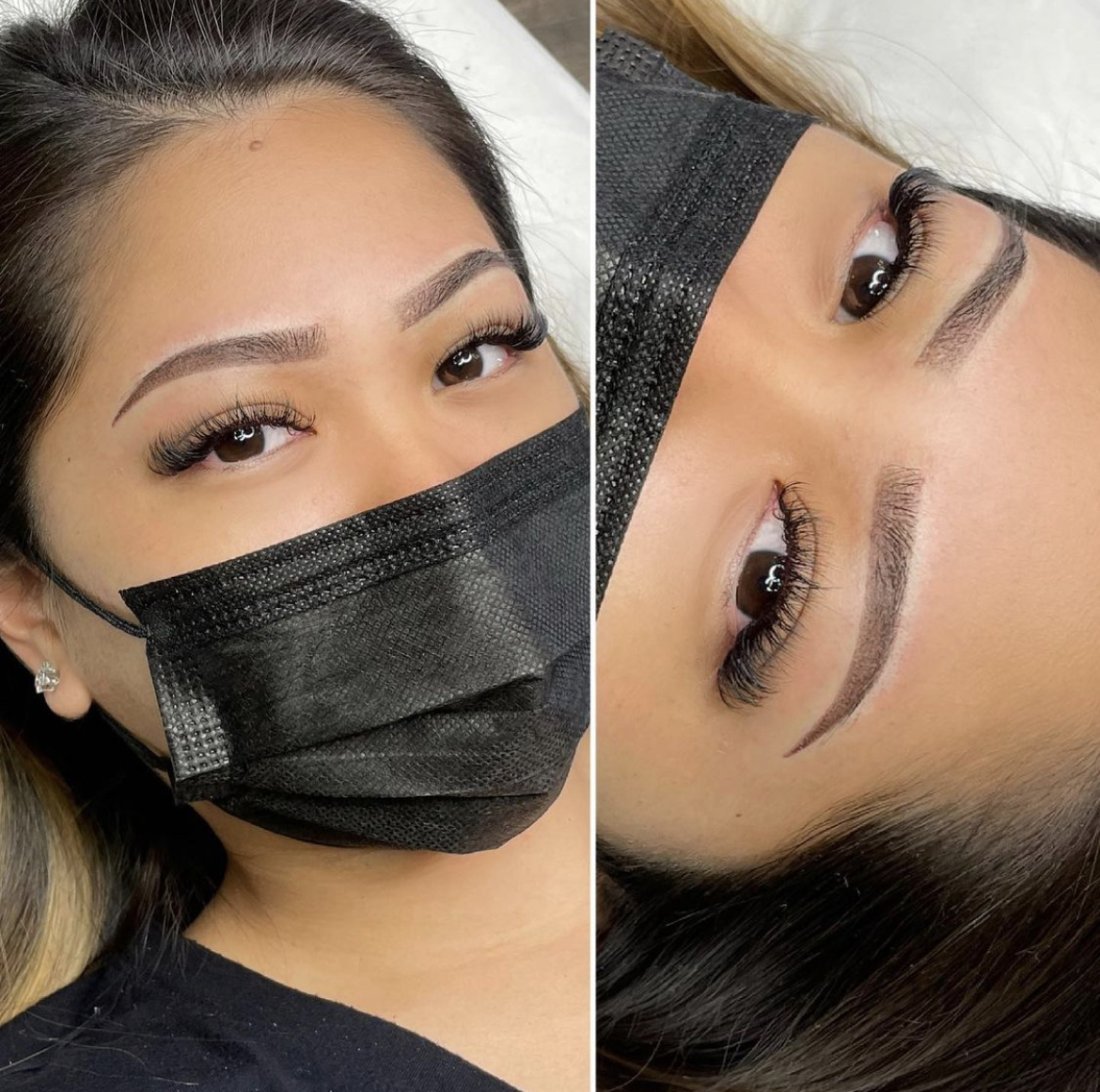 ombre microbladed combination semi-permanent tattoo brows